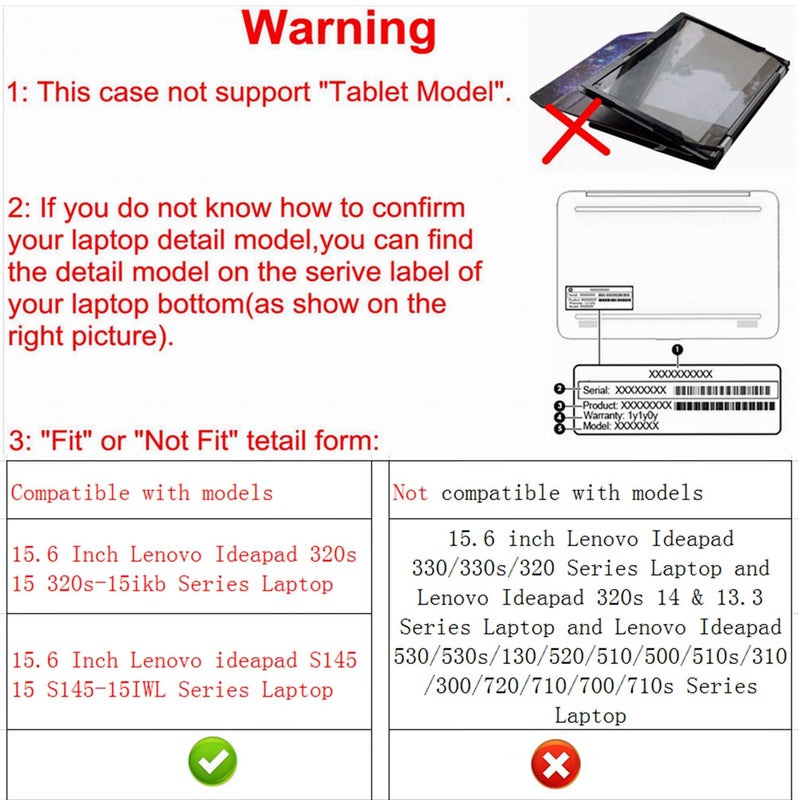 Alapmk غطاء واقي من Alapmk لجهاز Lenovo Ideapad 320s 15 320s-15ikb و 16 بوصة Lenovo ThinkPad P16s/ThinkPad T16/ThinkPad T16 الجيل الثاني 15.6 بوصة [لا يناسب Ideapad 320 15.6/ThinkPad P16]، أسود - Image 2